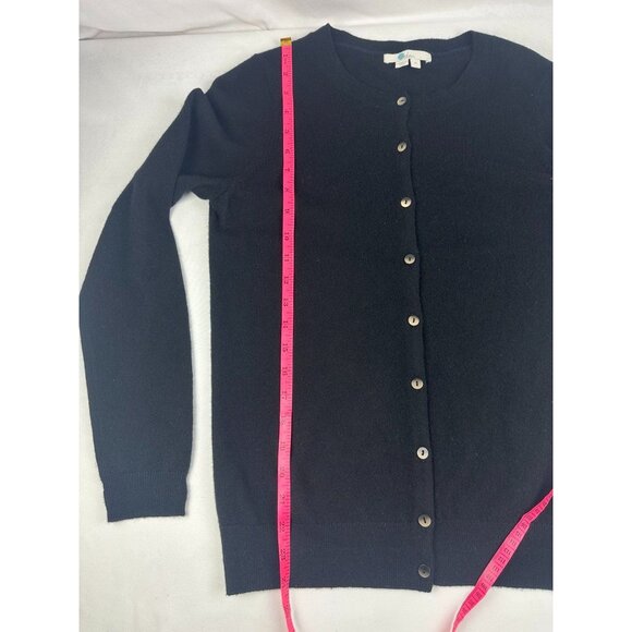 Boden M Black Cashmere Cardigan Sweater Crew Neck Preppy Office Career - Picture 5 of 5